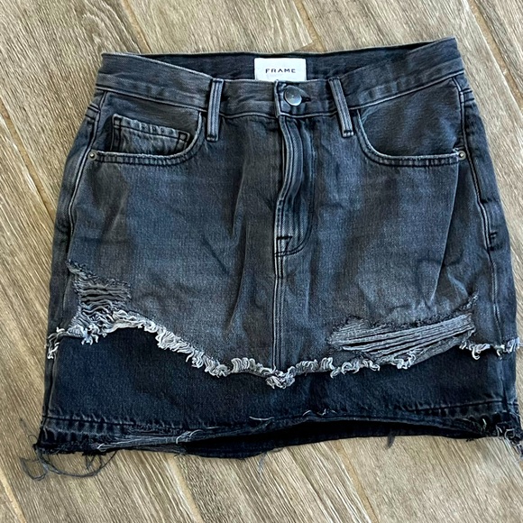 Frame Denim Dresses & Skirts - Frame black denim mini skirt